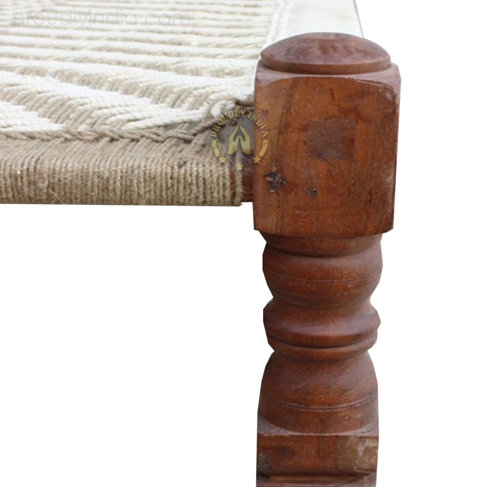 Leg Carved Manjhi Charpai Outdoor Daybed