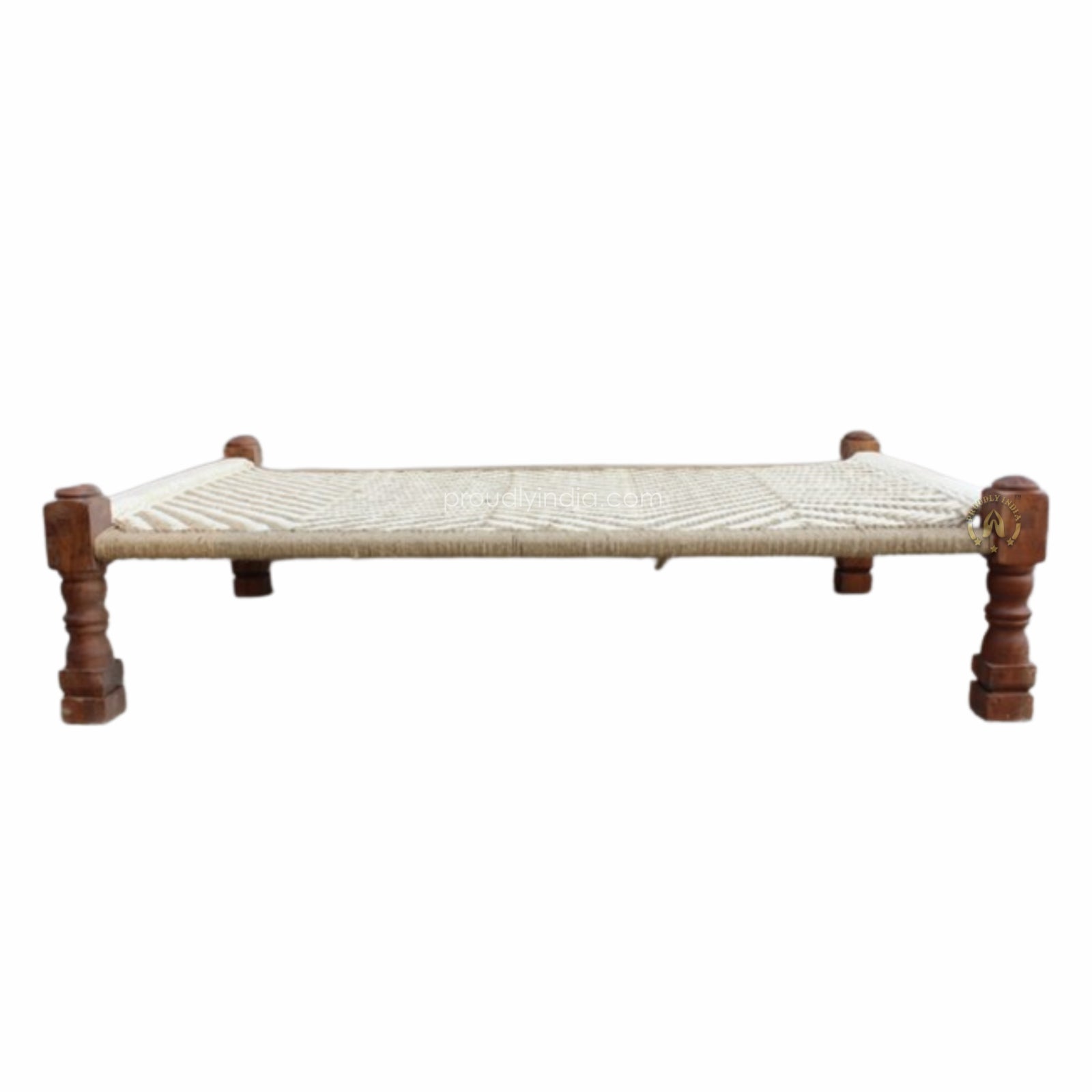 Leg Carved Manjhi Charpai Outdoor Daybed