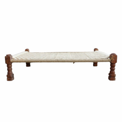 Leg Carved Manjhi Charpai Outdoor Daybed