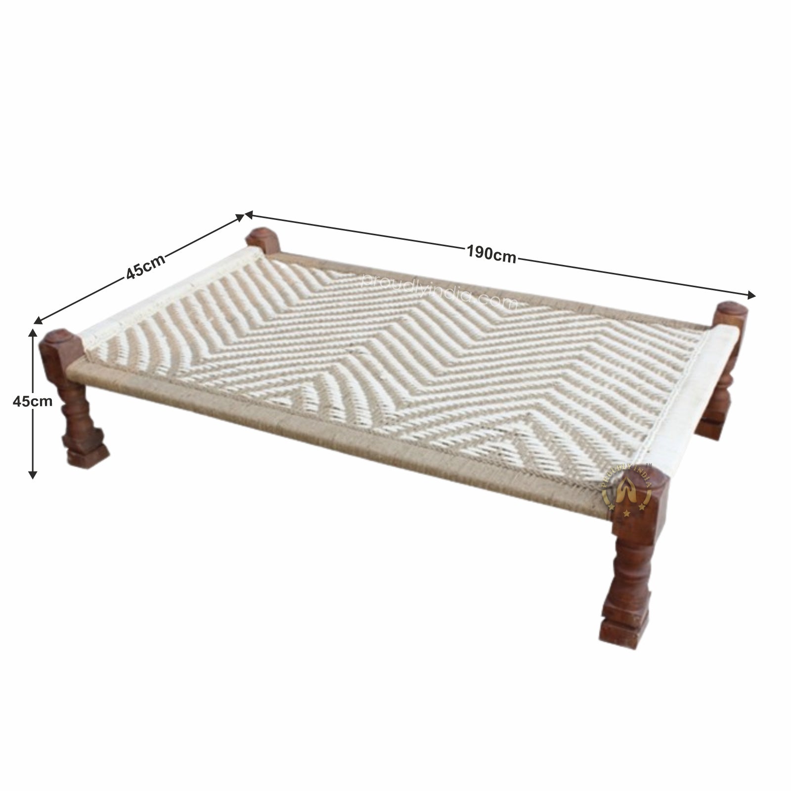 Leg Carved Manjhi Charpai Outdoor Daybed