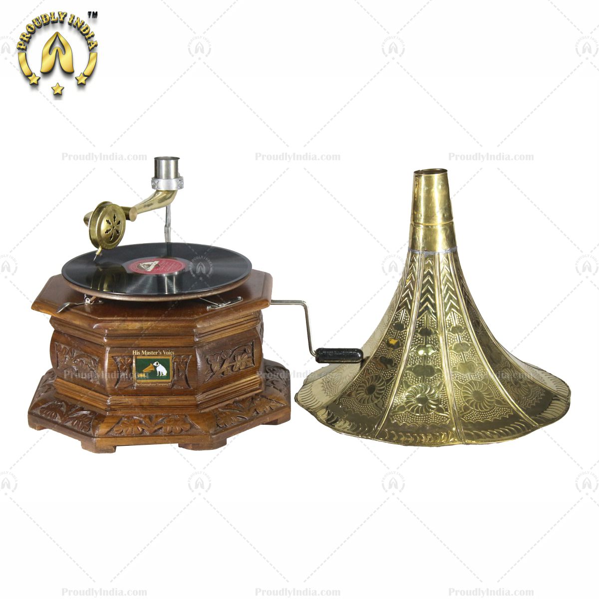 His Master Voice Gramophone Imperial Carved Wood