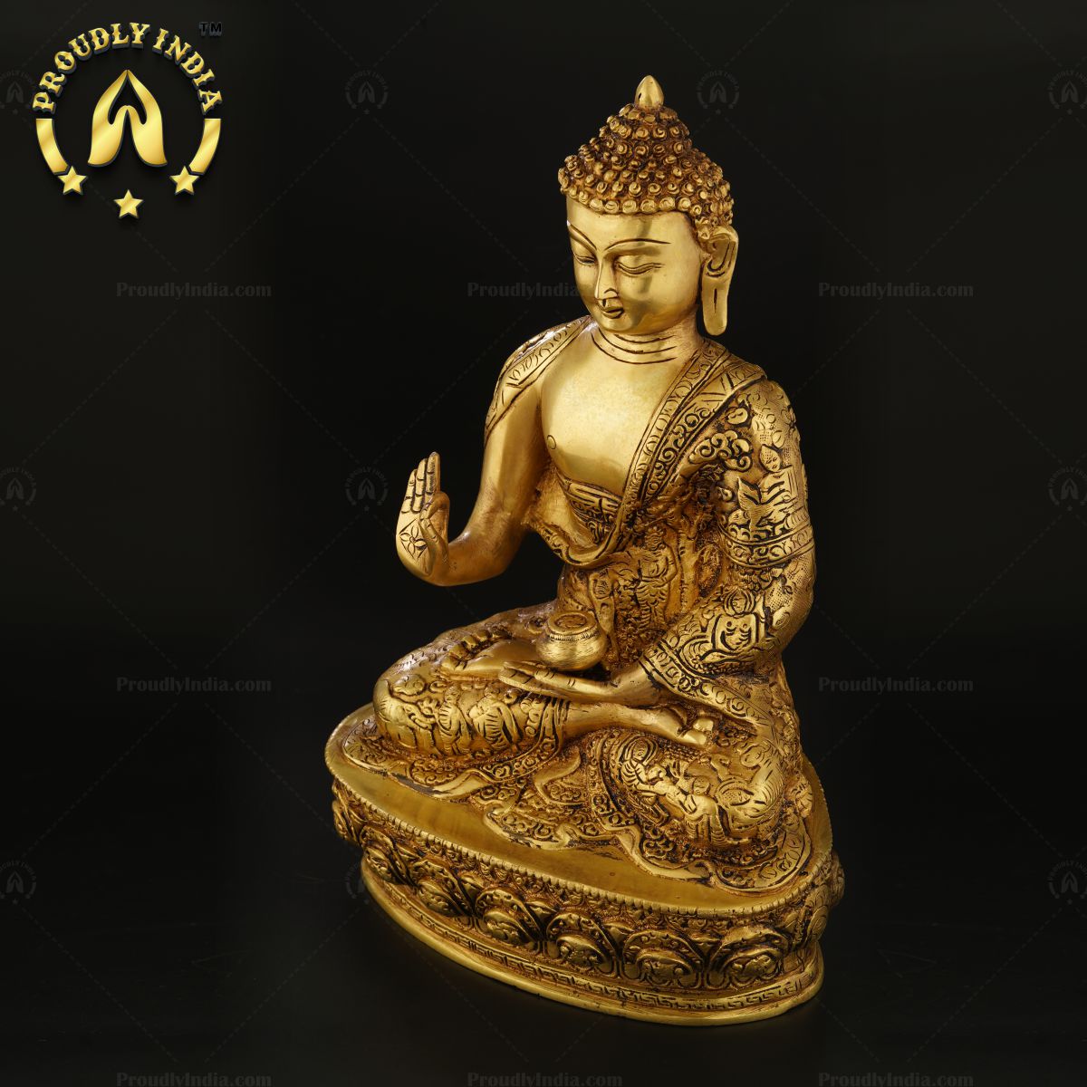 Traditional Indian Handcrafted Brass Buddha Statue