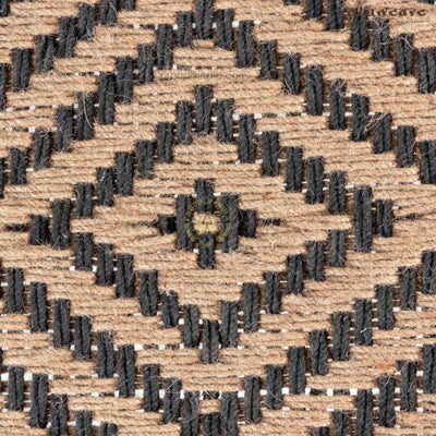 Black and Beige Cotton Rope Charpai