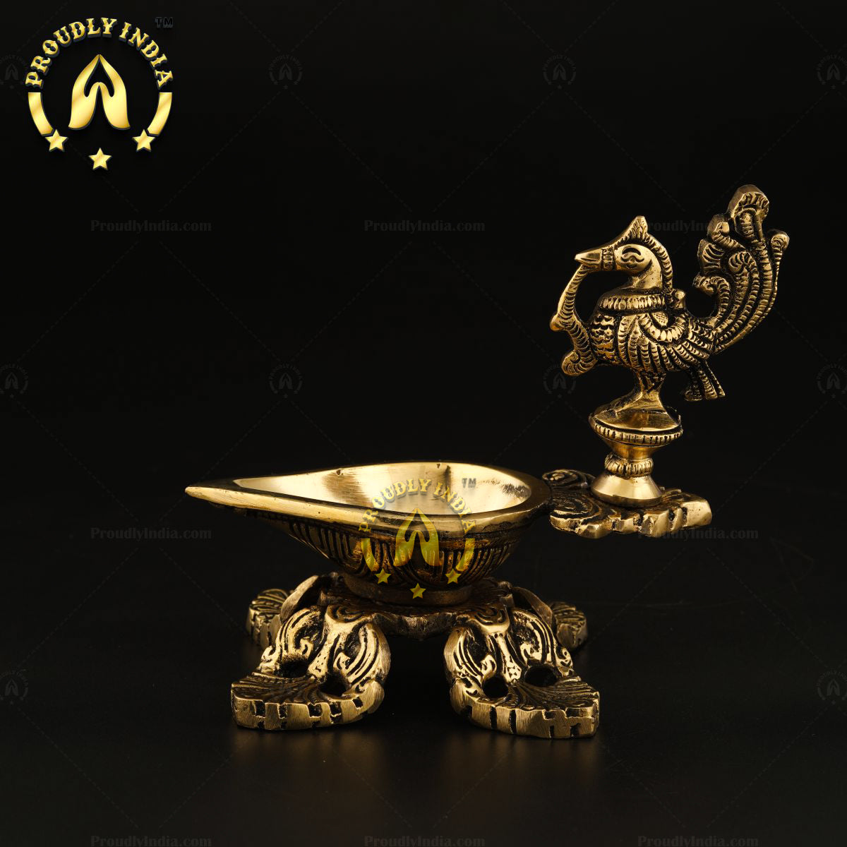 Traditional Brass Annam Table Diya Set of 2