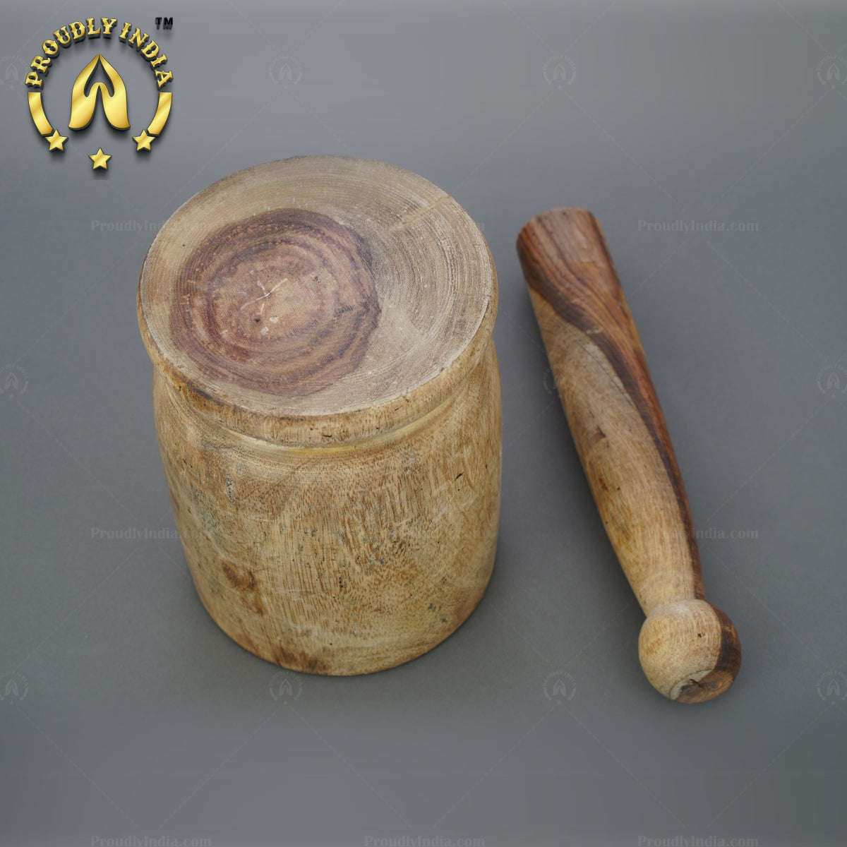 Wooden Hand Carved Kharal | Okhli with Musli