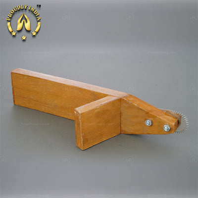 Traditional Iron Vegetable Cutter, Wood Coconut Thiruvi