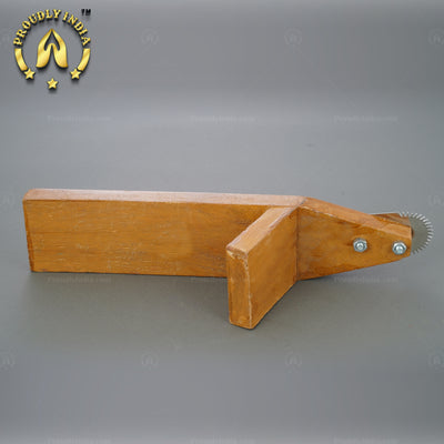 Traditional Iron Vegetable Cutter, Wood Coconut Thiruvi