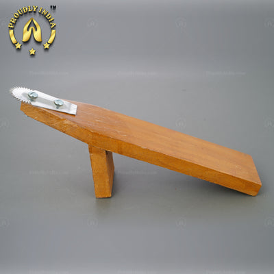 Traditional Iron Vegetable Cutter, Wood Coconut Thiruvi