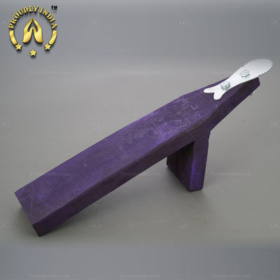 Traditional Iron Vegetable Cutter, Wood Coconut Thiruvi