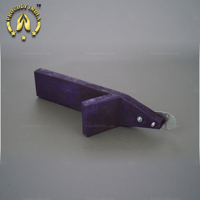 Traditional Iron Vegetable Cutter, Wood Coconut Thiruvi
