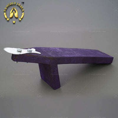 Traditional Iron Vegetable Cutter, Wood Coconut Thiruvi