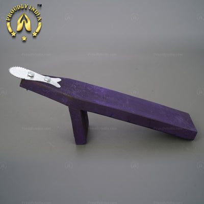 Traditional Iron Vegetable Cutter, Wood Coconut Thiruvi
