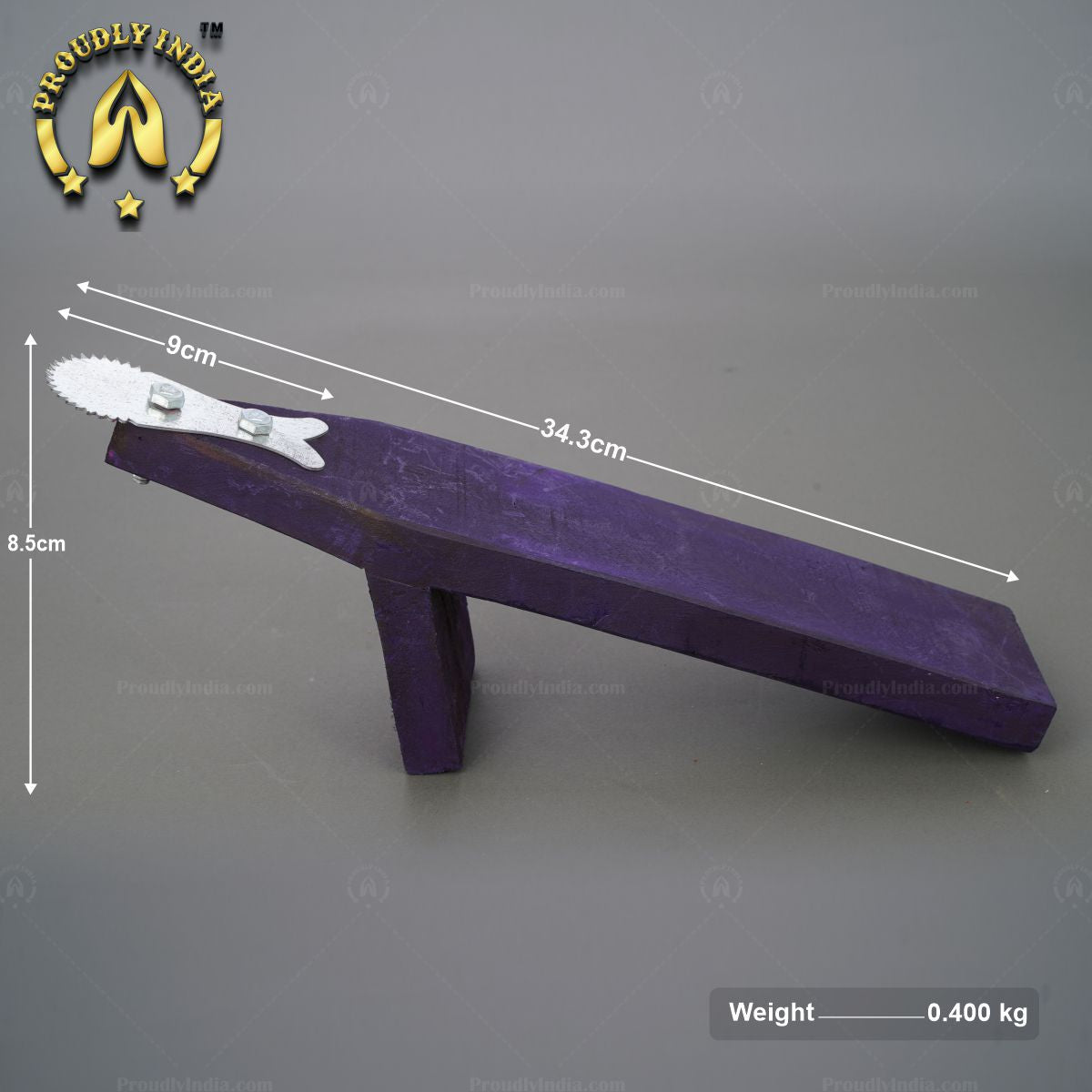 Traditional Iron Vegetable Cutter, Wood Coconut Thiruvi