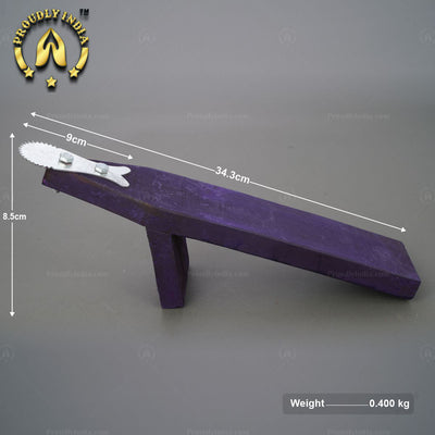 Traditional Iron Vegetable Cutter, Wood Coconut Thiruvi