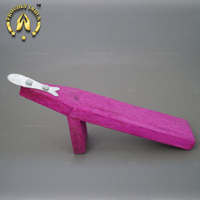 Traditional Iron Vegetable Cutter, Wood Coconut Thiruvi