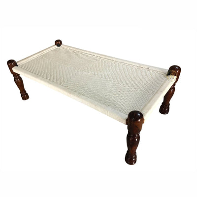 Hand Woven White Cotton Rope Daybed