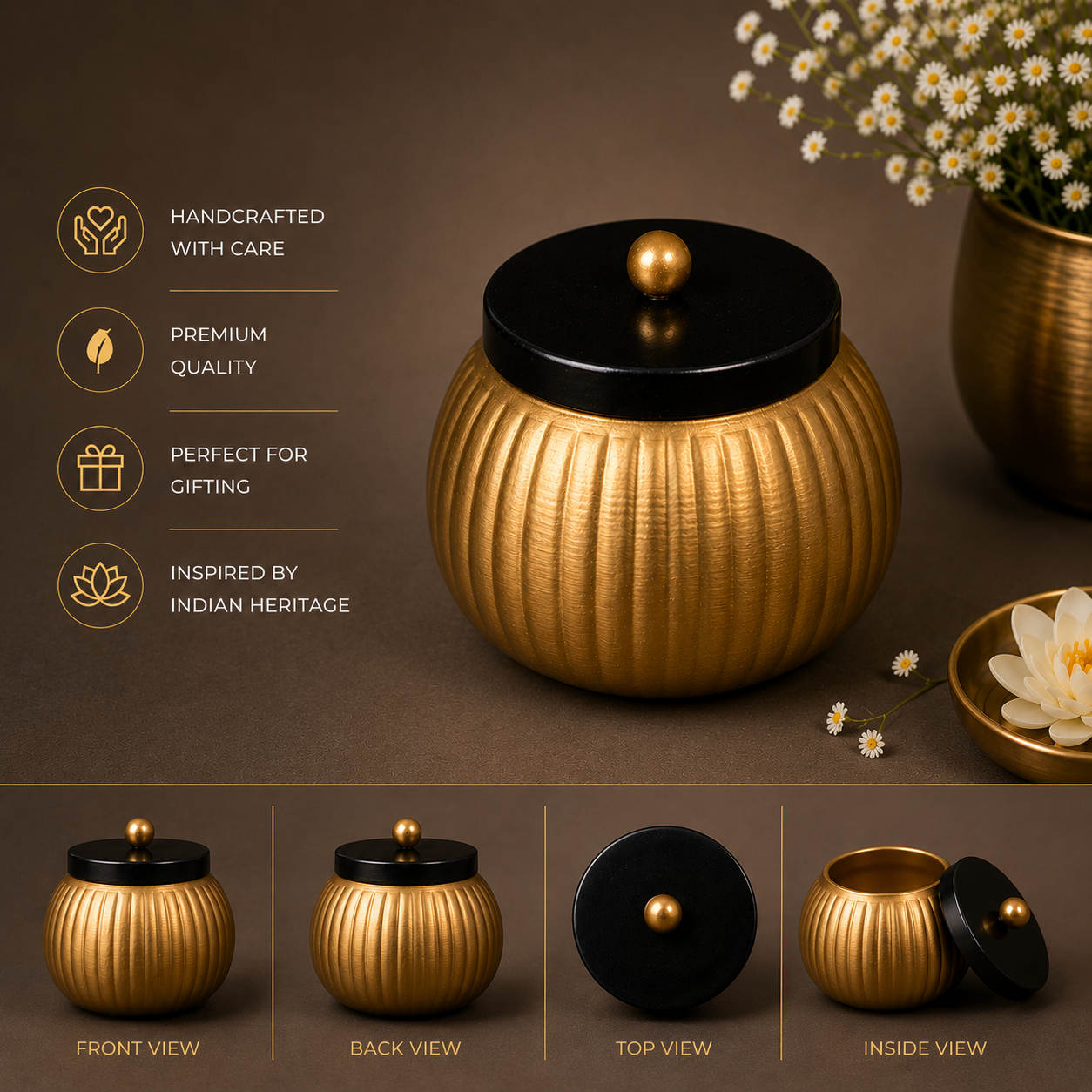 5" Gold Pichwai Jar ( Set of 25 )