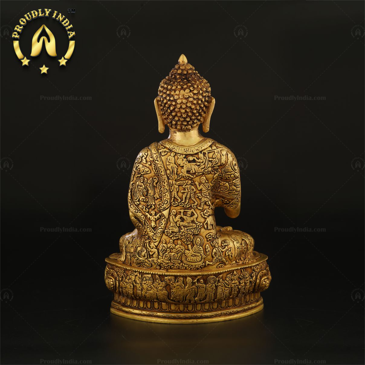 Traditional Indian Handcrafted Brass Buddha Statue