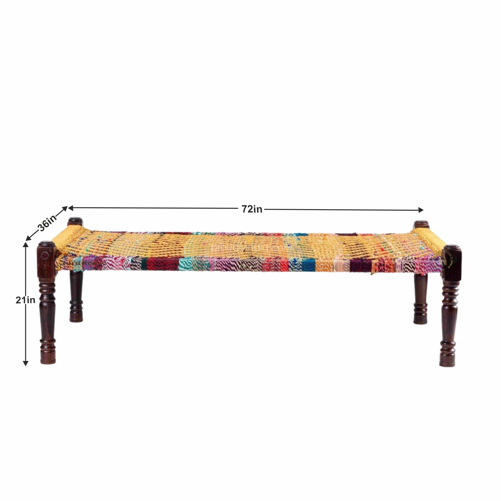 Multicolor And Brown Outdoor Bench