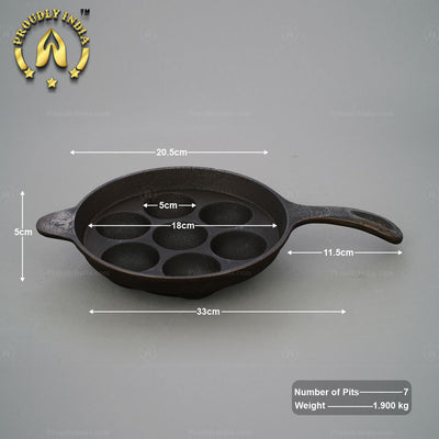 7 Pits Long Handle Paniyaram Pan
