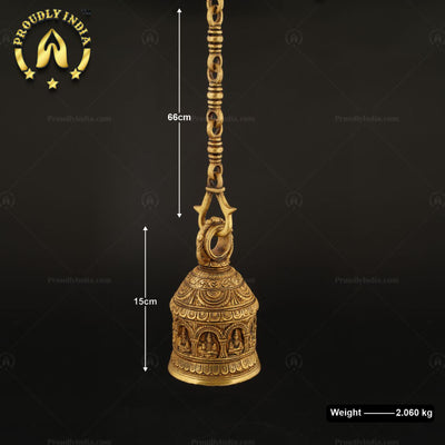 Brass Navagraha Temple Hanging Bell With Chain