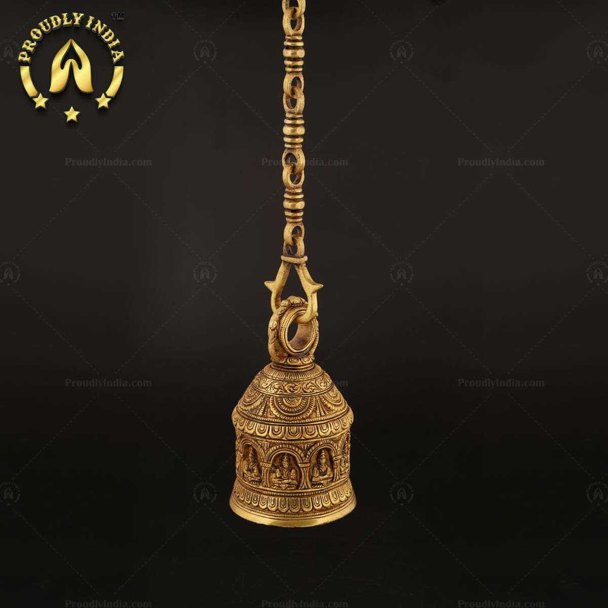 Brass Navagraha Temple Hanging Bell With Chain