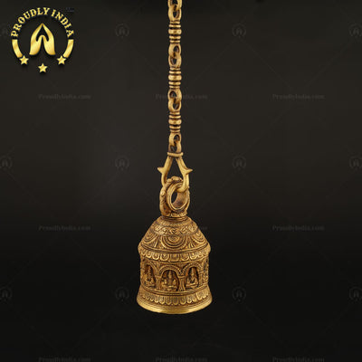 Brass Navagraha Temple Hanging Bell With Chain