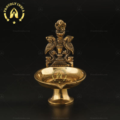 Handicrafts Brass Peacock Diya.