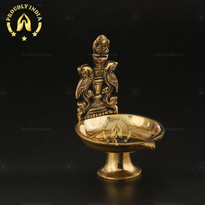 Handicrafts Brass Peacock Diya.
