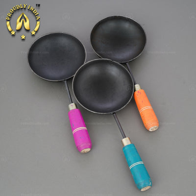 Set of 3 Pure Iron Tadka Pans