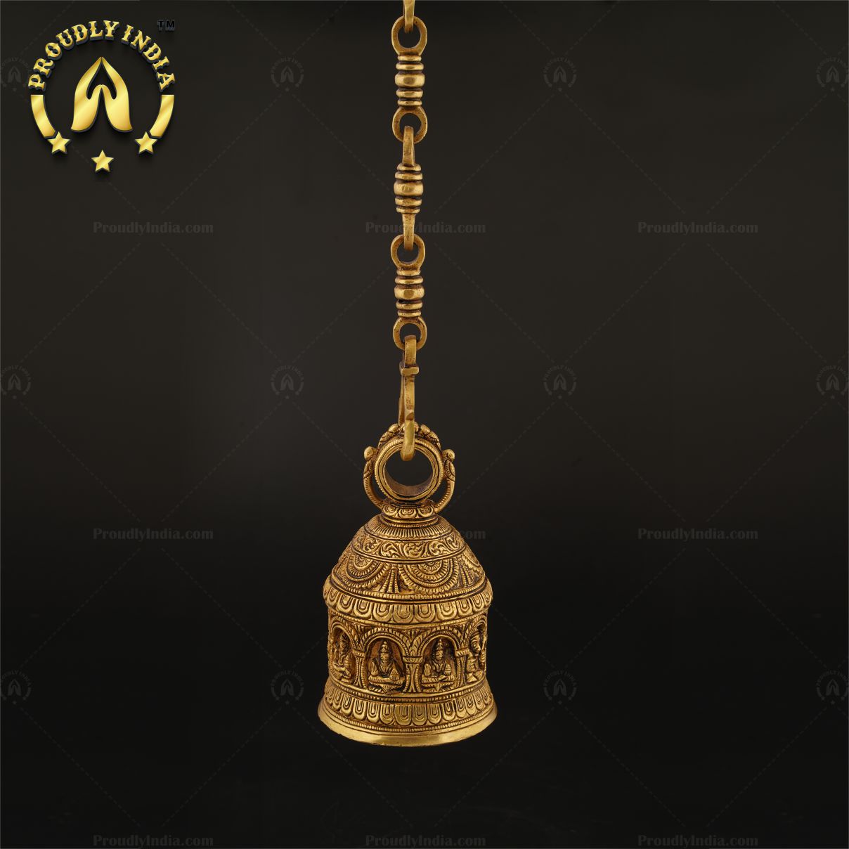 Brass Navagraha Temple Hanging Bell With Chain