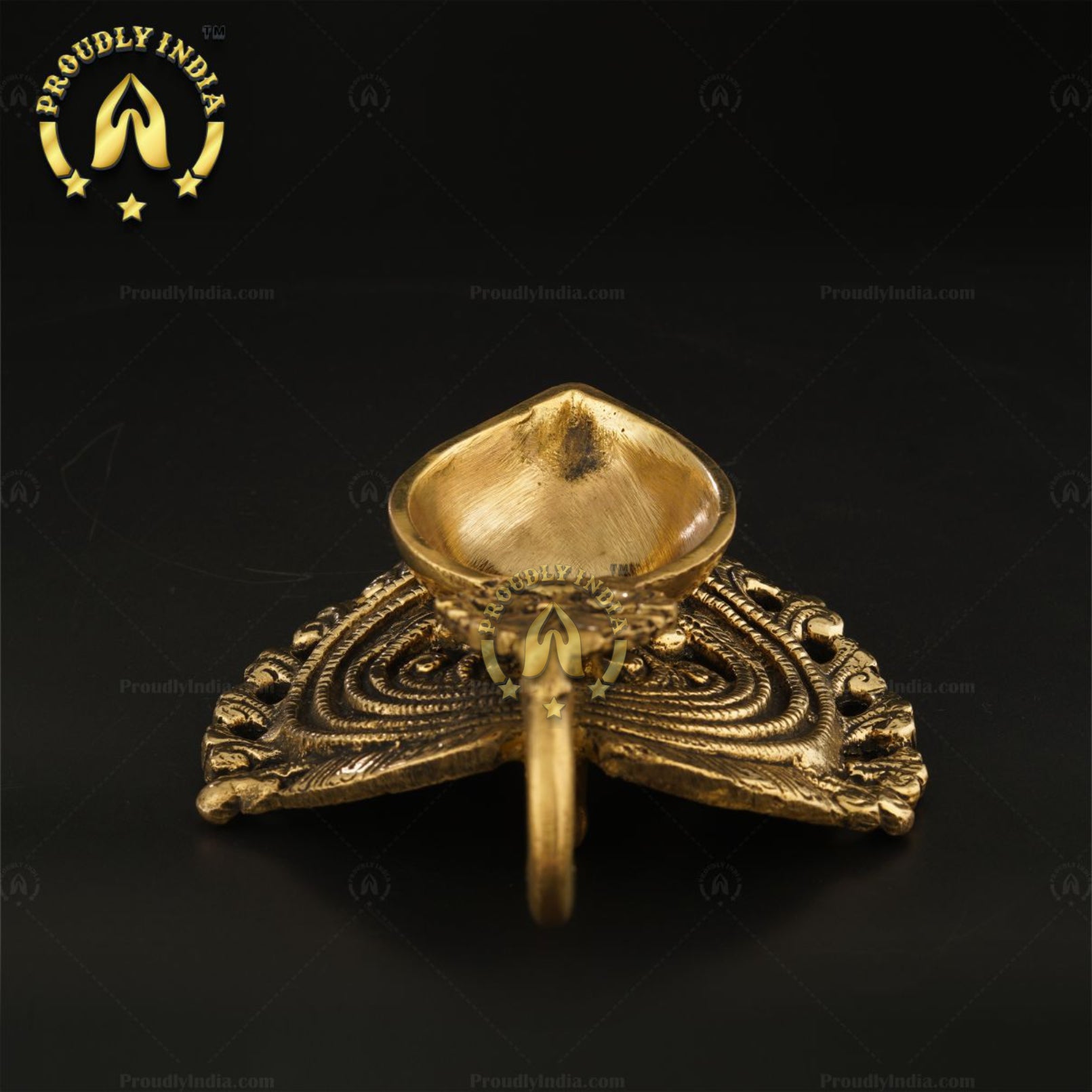 Traditional Brass Ethnic Carved Diya