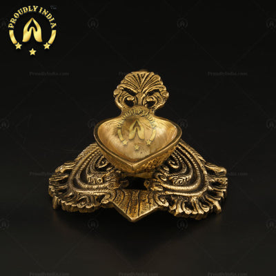 Traditional Brass Ethnic Carved Diya