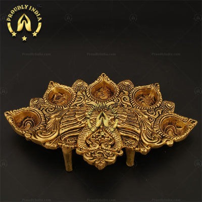 Brass Large Panchamukh aarti Diya .