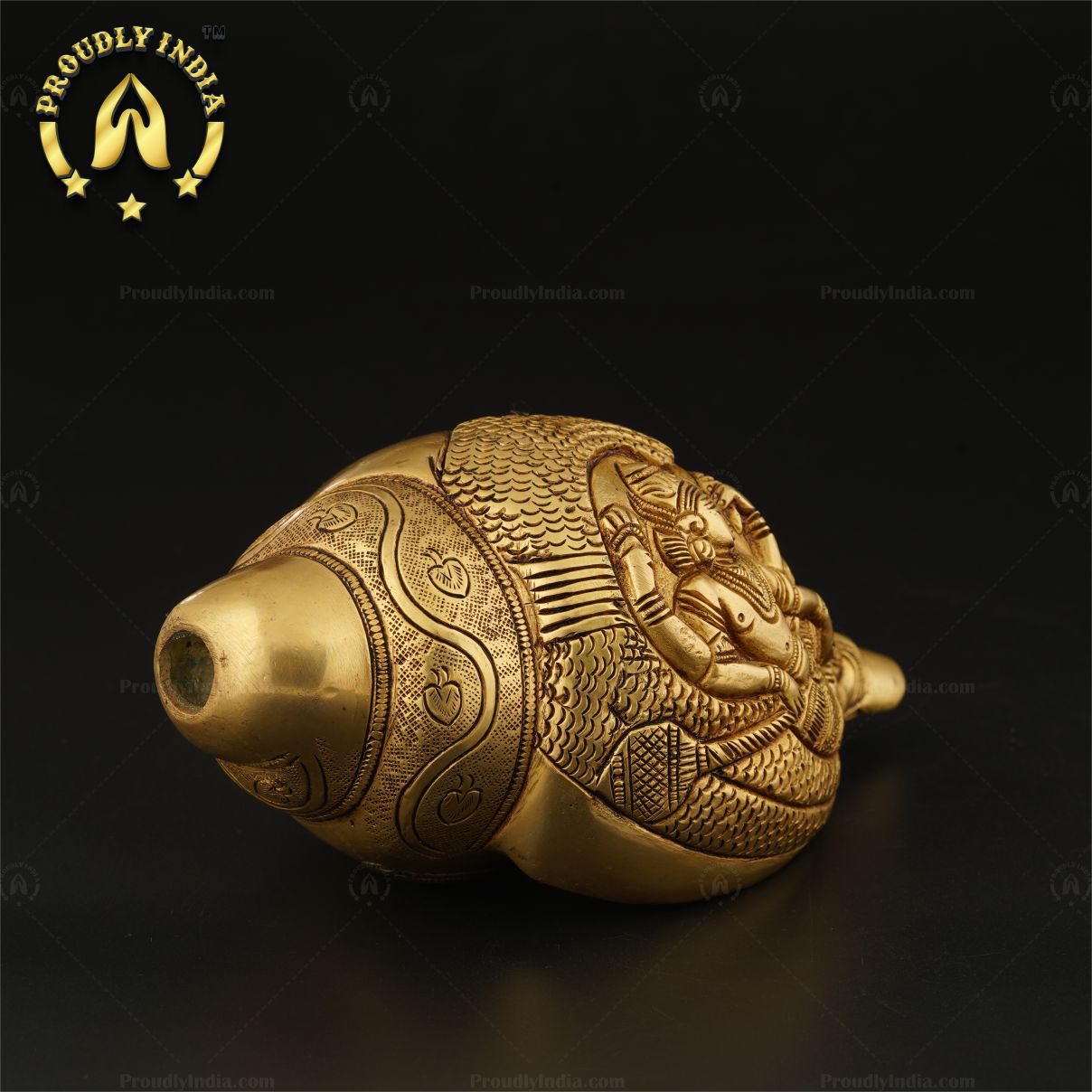 Lord Vishnu Laxmi Brass Shankh