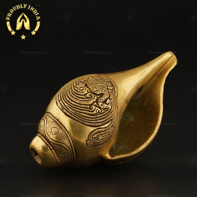 Lord Vishnu Laxmi Brass Shankh