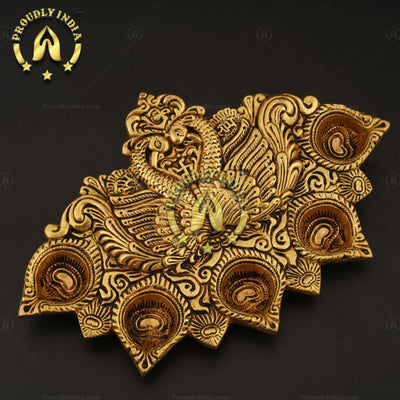 Brass Large Panchamukh aarti Diya .