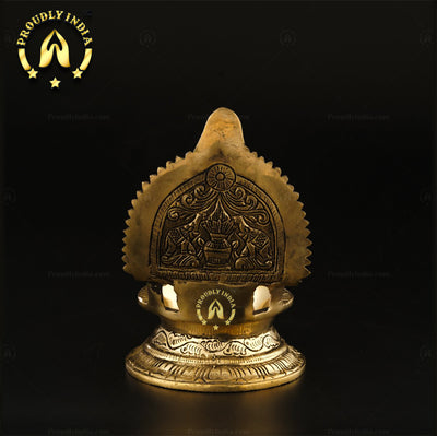 Traditional Brass Perumal Sangu Chakram Nama Vilakku