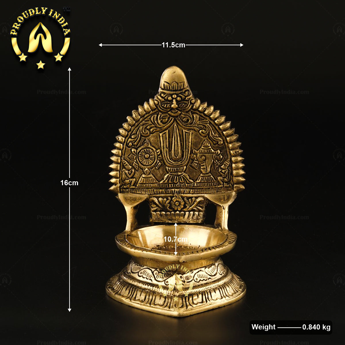 Traditional Brass Perumal Sangu Chakram Nama Vilakku
