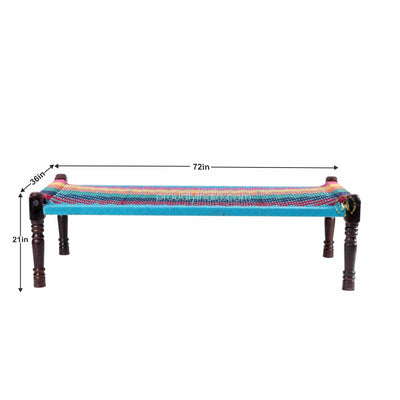 Blue with Multicolor Wooden Daybed