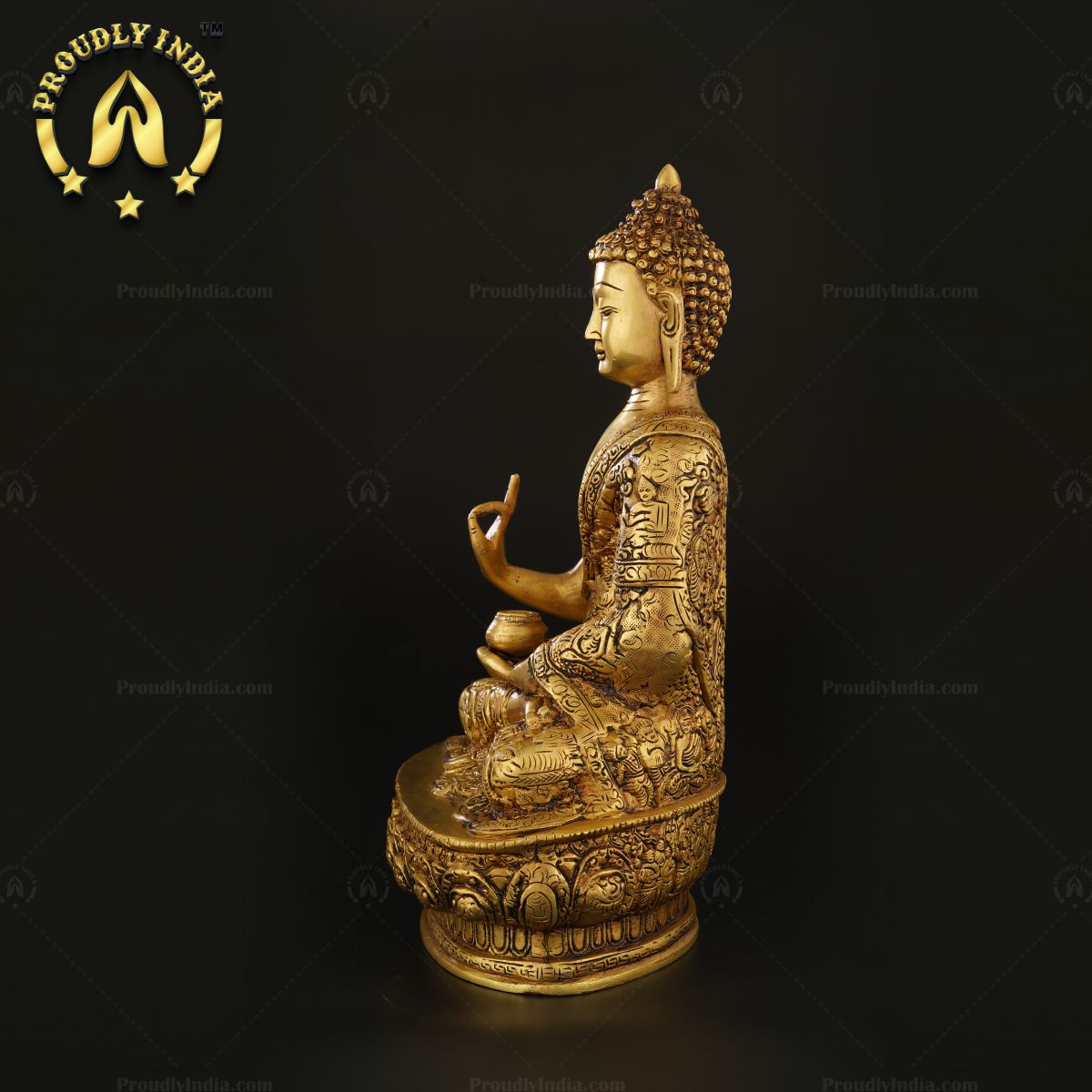 Traditional Indian Handcrafted Brass Buddha Statue