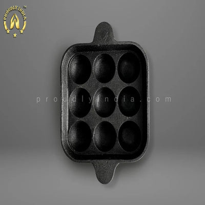 9 Pits Cast Iron Square Paniyaram Pan