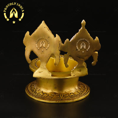 Traditional High Quality Brass Sanghu Chakra Deepam,Table Diya