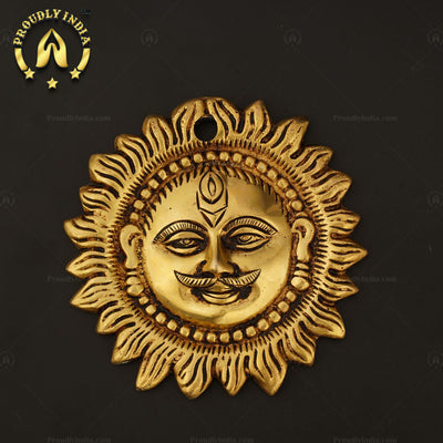 Traditional Brass Handmade Decorative Wall Hanging Sun Face.