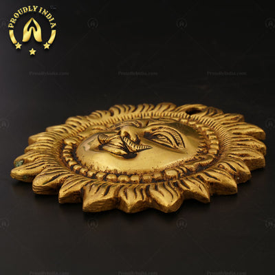 Traditional Brass Handmade Decorative Wall Hanging Sun Face.