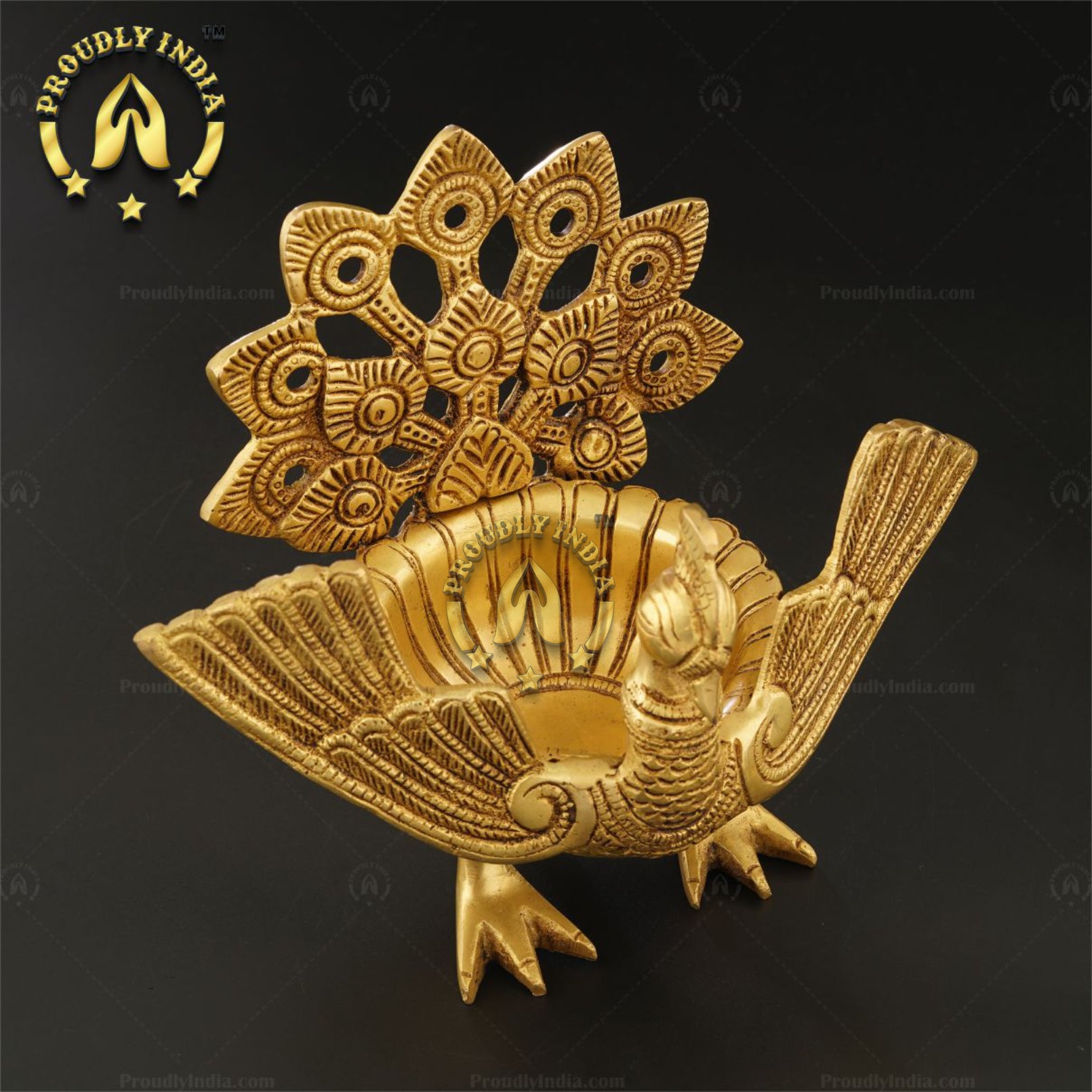 Buy Traditional Brass Peacock Winged Urli Diya