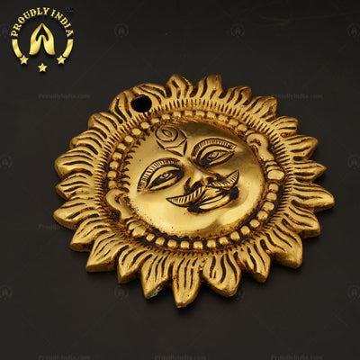 Traditional Brass Handmade Decorative Wall Hanging Sun Face.