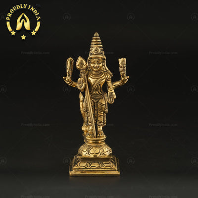 6" Statue Of Murugan with Peacock
