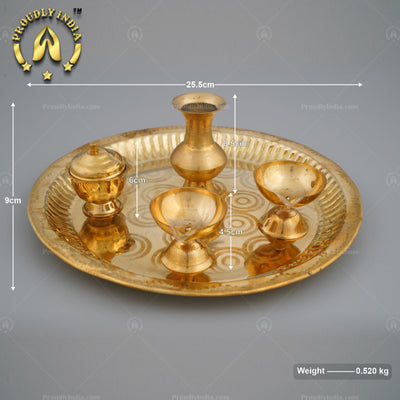 Authentic Pure Brass Pooja Kumkum Thali