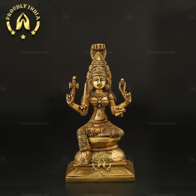 10" Goddess Mariamman Brass Statue